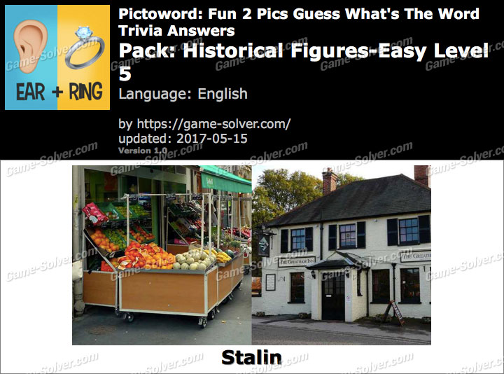 Pictoword Fun 2 Pics Historical Figures-Easy Level 5 Answers ...