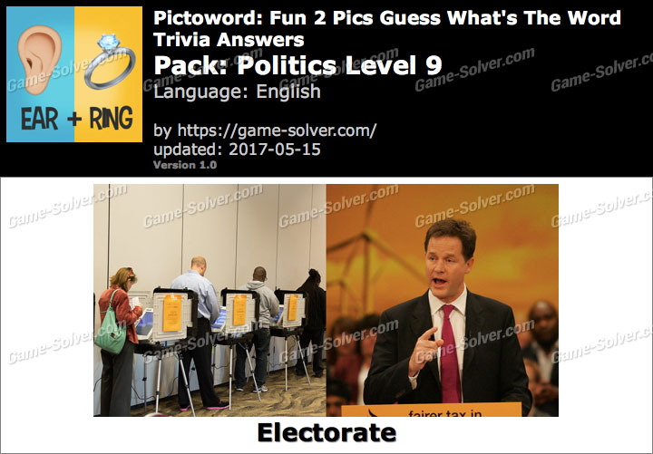 Pictoword Fun 2 Pics Politics Level 9 Answers - Game Solver
