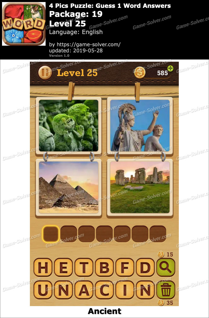 4 Pics Puzzle Guess 1 Word Package 19 Level 25 Answers • Game Solver