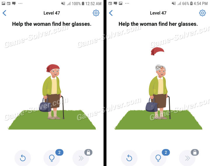 Easy Game Level 47 Help the woman find her glasses • Game Solver
