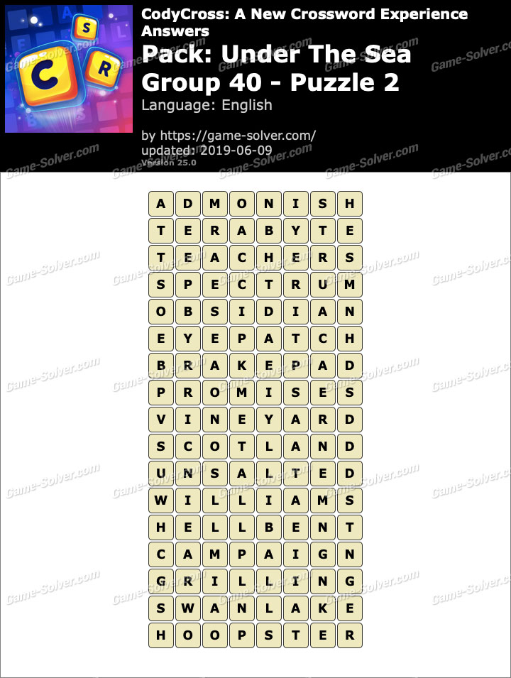 Codycross under the sea group 40 puzzle 2 answers